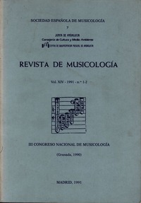 Revista de Musicología, nº1-2 1991