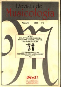 Revista de Musicología, nº1 1993