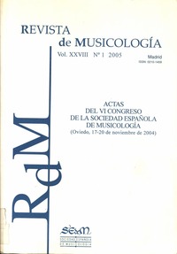 Revista de Musicología, nº1 2005