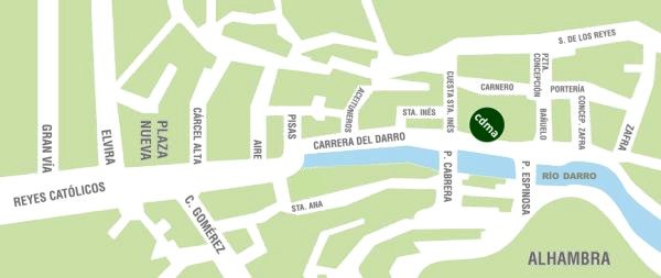 Plano de localización del Centro de Documentación Musical de Andalucía
